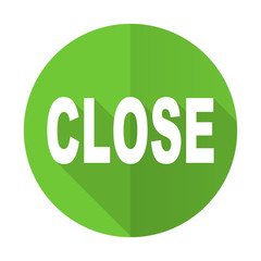 close green flat icon