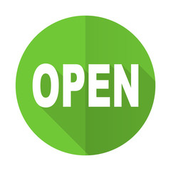 open green flat icon