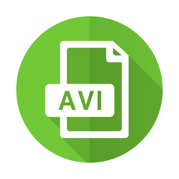 avi file green flat icon