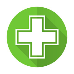 Obraz premium pharmacy green flat icon