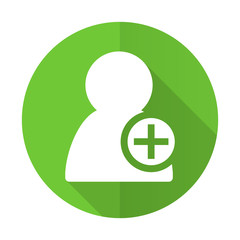 add contact green flat icon