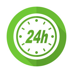 24h green flat icon