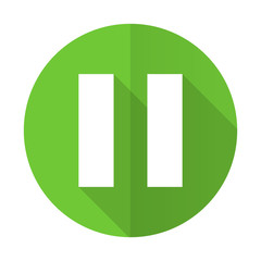 pause green flat icon