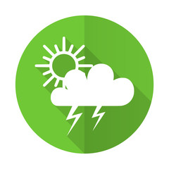 storm green flat icon waether forecast sign