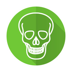 skull green flat icon death sign