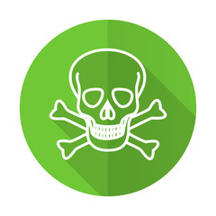 skull green flat icon death sign