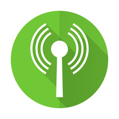 wifi green flat icon wireless network sign