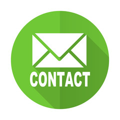 email green flat icon contact sign