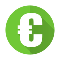 euro green flat icon