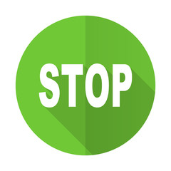 stop green flat icon