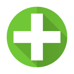Obraz premium plus green flat icon cross sign