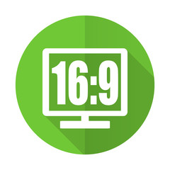 16 9 display green flat icon