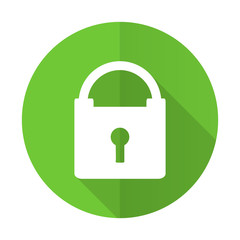 padlock green flat icon secure sign