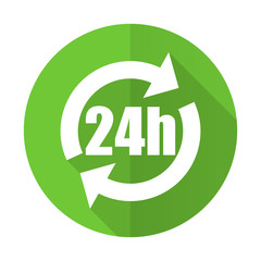 24h green flat icon