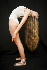 Ballet dancer performing dance exercises