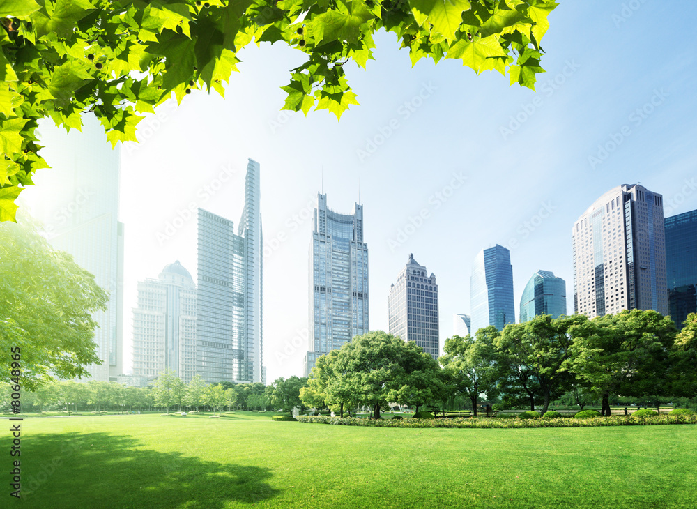 Wall mural park in  lujiazui financial centre, Shanghai, China