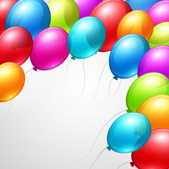 Festive Balloons real transparency. Vector illustration