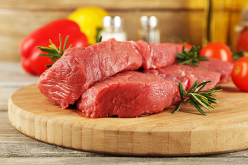 Raw beef steak