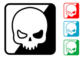 Icono simbolo calavera en varios colores