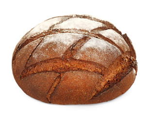 Loaf of fresh bread isolated on white