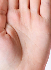 Human hand close up