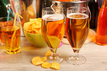Prepared table with drink for party