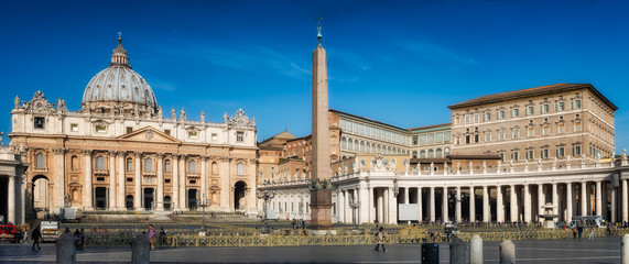 Fototapeta na wymiar ROME,ITALY-March 24,2015: Panorama of St. Peter's Square in Rome