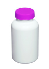 medical pill bottle with a blank label for copy space and the bo