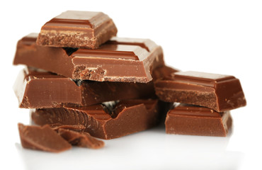 Sweet chocolate isolated on white