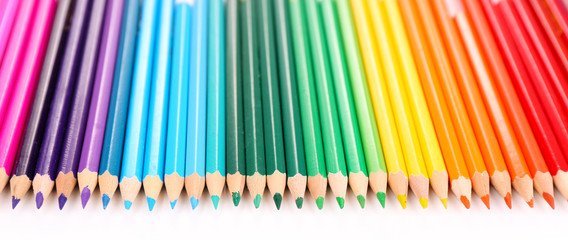 Colorful pencils, isolated on white