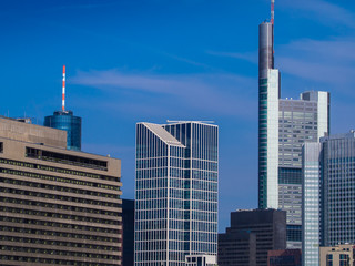 Fototapeta na wymiar Skyscrapers in the center of Frankfurt, Germany