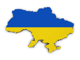 Ukraine Map Flag Shape