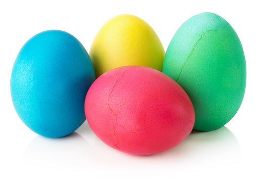 colorful Easter eggs isolated on a white background