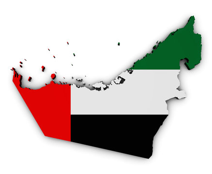 United Arab Emirates Map Flag Shape