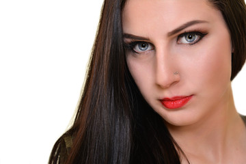 Obraz premium Closeup image of a cheerful young woman