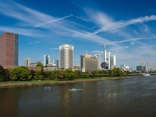 Obraz premium The skyline of Frankfurt, Germany, at the River Main