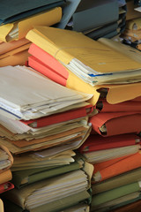 Stacked office files