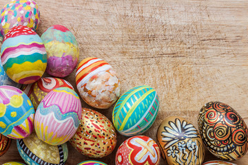 Fototapeta na wymiar Set of colorful easter egg