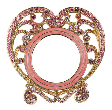 Pink Heart Rhinestone Picture Frame