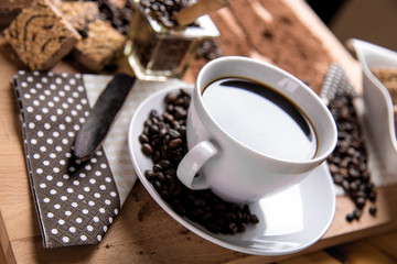 It's coffee break, natural concept with organic food