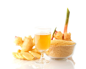 Freshly brewed ginger tea
