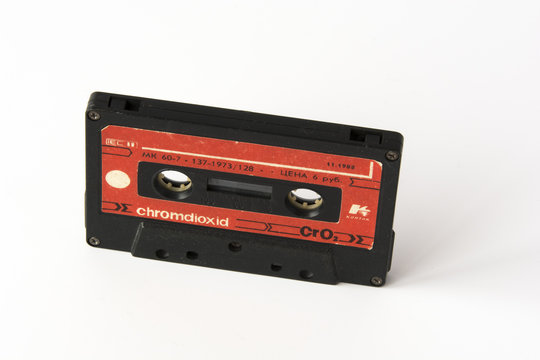Old USSR cassete tape isolated
