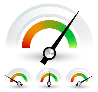 Speedometers or general indicators with needles. set at 4 stages