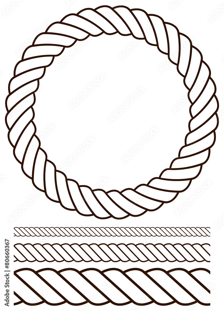 Poster Rope vector set. Contour version.
