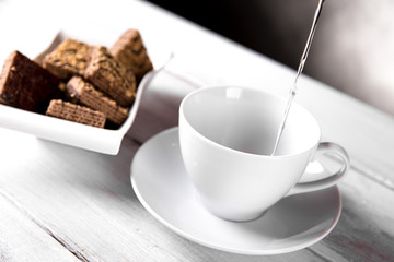 Natural traditional coffee, home ambient concept
