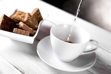 Natural traditional coffee, home ambient concept