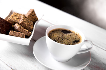 Natural traditional coffee, home ambient concept