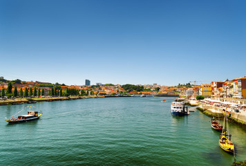Fototapeta na wymiar The Douro River in Porto, Portugal.