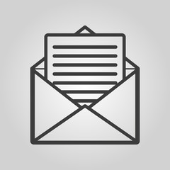 The mail icon. Open Envelope symbol