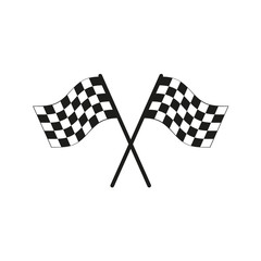 The checkered flag icon. Finish symbol. Flat